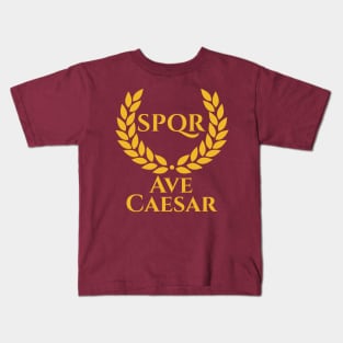 Ave Caesar - Ancient Rome SPQR Laurel Wreath Roman History Kids T-Shirt